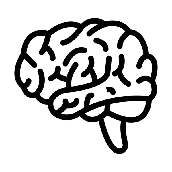 個人的および商業的使用のための脳ベクトル太い線アイコン — ストックベクタ