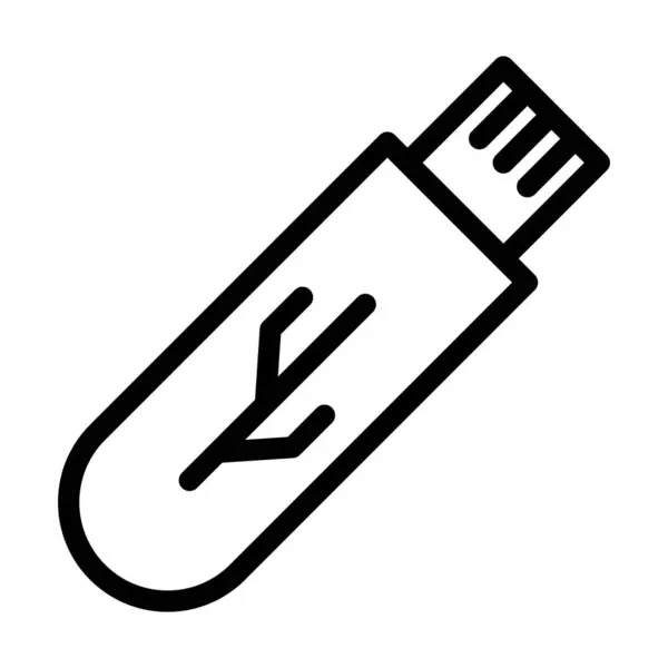 Usb Vector Thick Line Icon Personal Commercial Use — 스톡 벡터