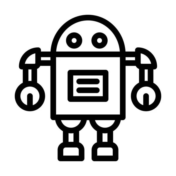 Robot Vektor Vastagvonalas Ikon Személyes Kereskedelmi Használatra — Stock Vector