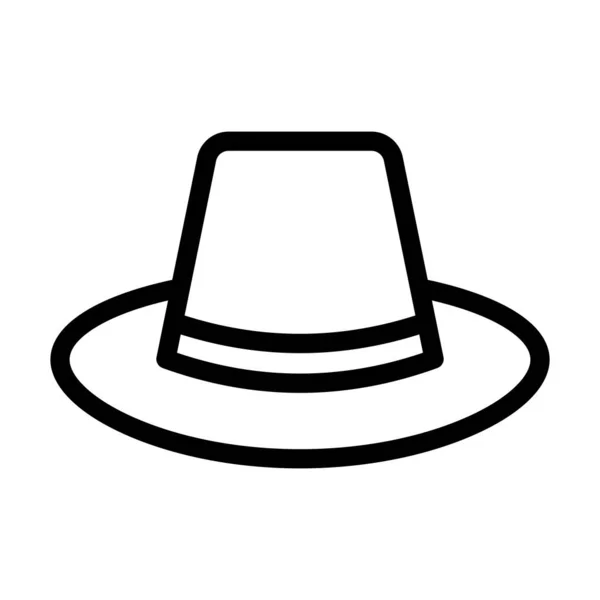 Icono Línea Gruesa Del Vector Del Sombrero Para Uso Personal — Archivo Imágenes Vectoriales
