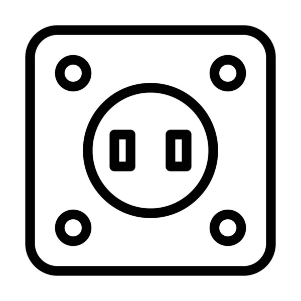 Socket Vector Thick Line Icon Voor Persoonlijk Commercieel Gebruik — Stockvector