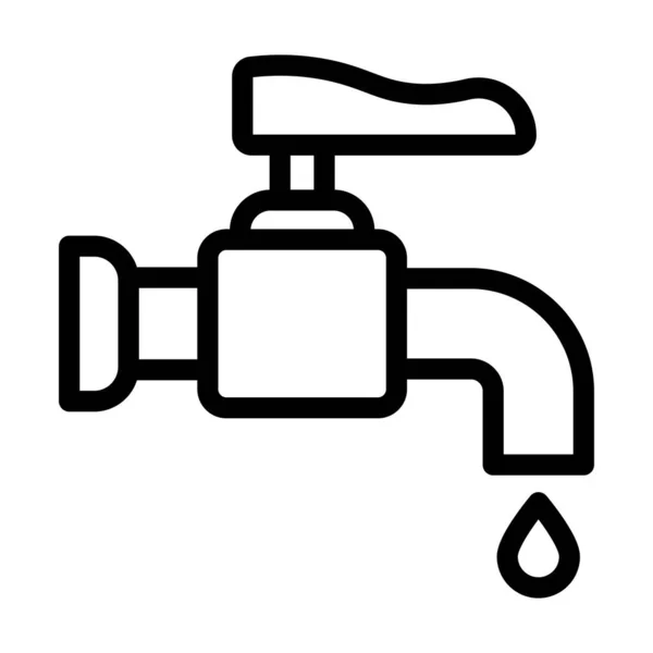 Ikon Garis Tebal Vektor Faucet Untuk Penggunaan Pribadi Dan Komersial - Stok Vektor