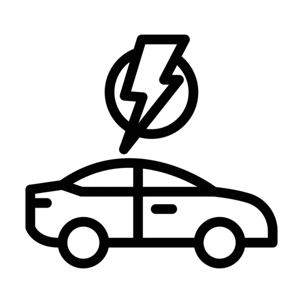 個人用および商用用の電気自動車用ベクトル太線アイコン — ストックベクタ