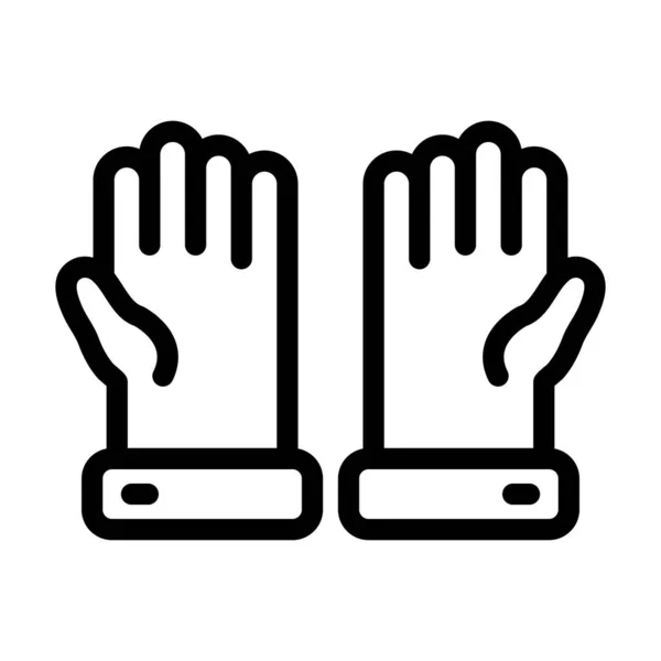 Перчатки Вектор Толстая Линия Икона Личного Коммерческого Использования — стоковый вектор