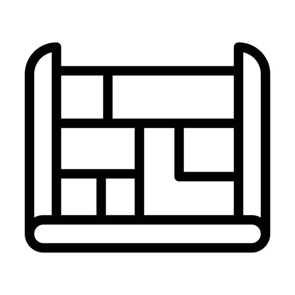 Blueprint Vector Thick Line Icon Für Den Persönlichen Und Kommerziellen — Stockvektor