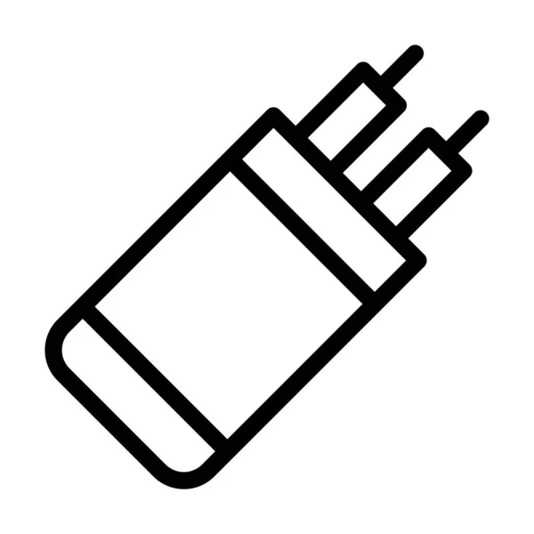Ikon Garis Tebal Vektor Kabel Untuk Penggunaan Pribadi Dan Komersial - Stok Vektor