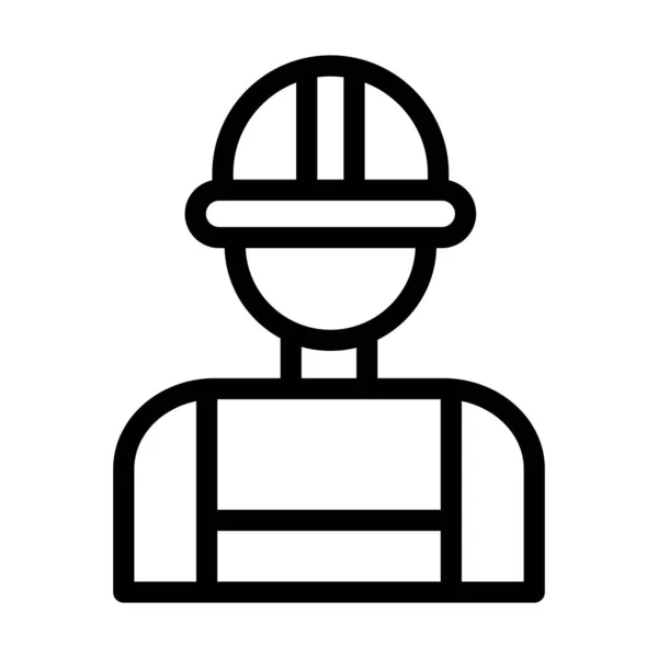 Engineer Vector Thick Line Icon Personal Commercial Use — Stock Vector