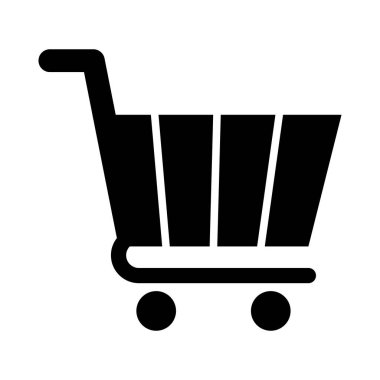 Kişisel ve ticari kullanım için Cart Vektörü Glyph Simgesi