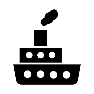 Kişisel ve ticari kullanım için vapur vektörü kabartma simgesi