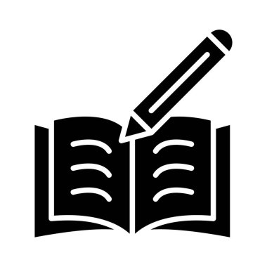 Kişisel ve Ticari Kullanım İçin Not Defteri Vektörü Glyph Simgesi