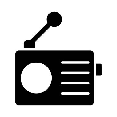 Kişisel ve ticari kullanım için Radyo Vektörü Glyph Simgesi