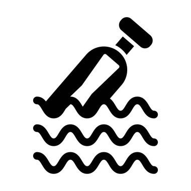 Kişisel ve ticari kullanım için şişe vektörü simgesinde mesaj