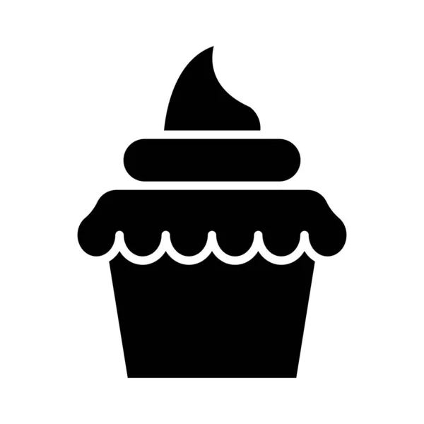 Cupcake Vector Glyph Icon Para Uso Personal Comercial — Archivo Imágenes Vectoriales