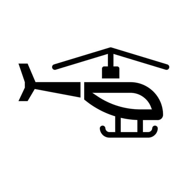 军用直升机向量Glyph Icon Personal Commercial Use — 图库矢量图片