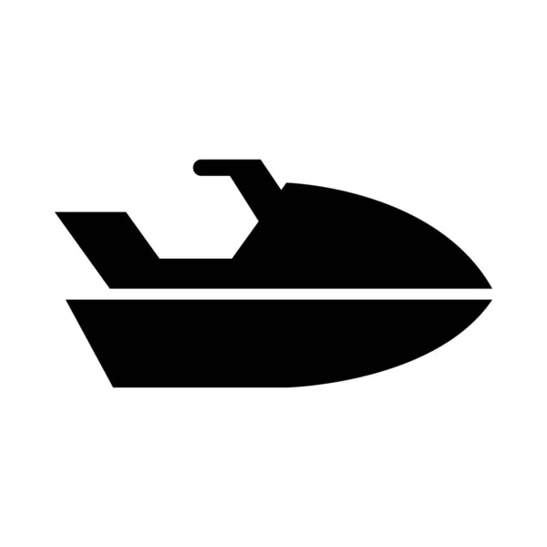 Jet Ski Vector Glyph Icon Para Uso Personal Comercial — Vector de stock