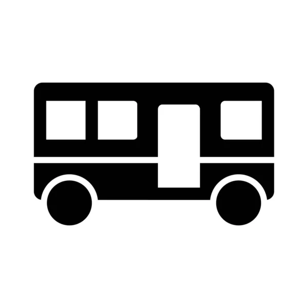 Icono Del Glifo Del Vector Del Autobús Para Uso Personal — Archivo Imágenes Vectoriales