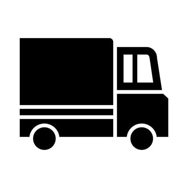 Εικονίδιο Διανυσματικού Φορτηγού Glyph Για Προσωπική Και Εμπορική Χρήση — Διανυσματικό Αρχείο