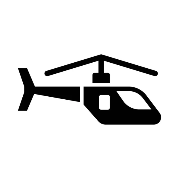 개인용 상업용 헬리콥터 Vector Glyph Icon — 스톡 벡터