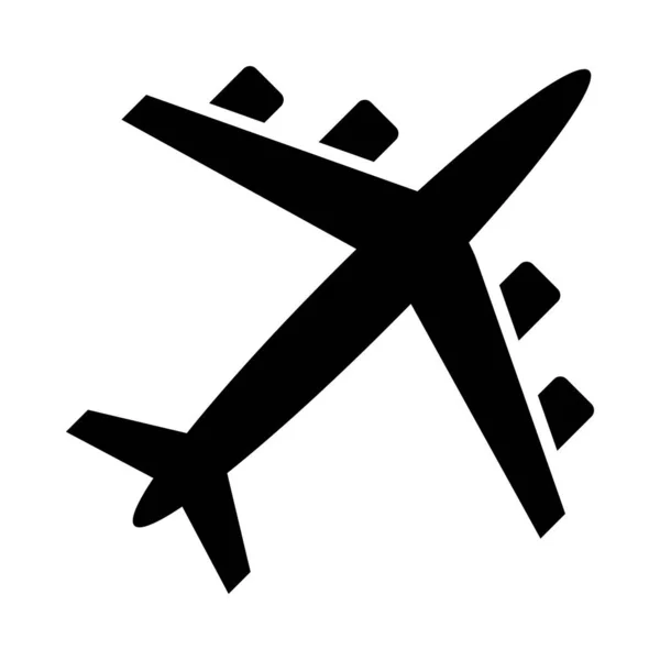 Latający Samolot Wektor Ikona Glif Użytku Osobistego Komercyjnego — Wektor stockowy
