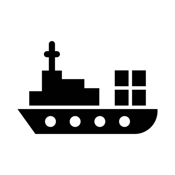 Vrachtschip Vectorglyph Pictogram Voor Persoonlijk Commercieel Gebruik — Stockvector