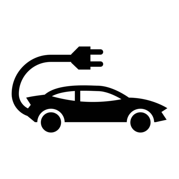 Icona Elettrica Del Glifo Del Vettore Dell Automobile Uso Personale — Vettoriale Stock