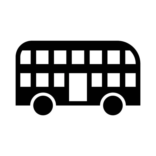 Icono Del Glifo Del Vector Del Autobús Doble Para Uso — Vector de stock