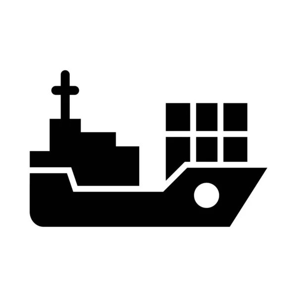 Logistics Ship Vector Glyph Icon Personal Commercial Use — Stock Vector