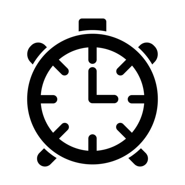 Ícone Glifo Vetor Relógio Alarme Para Uso Pessoal Comercial —  Vetores de Stock