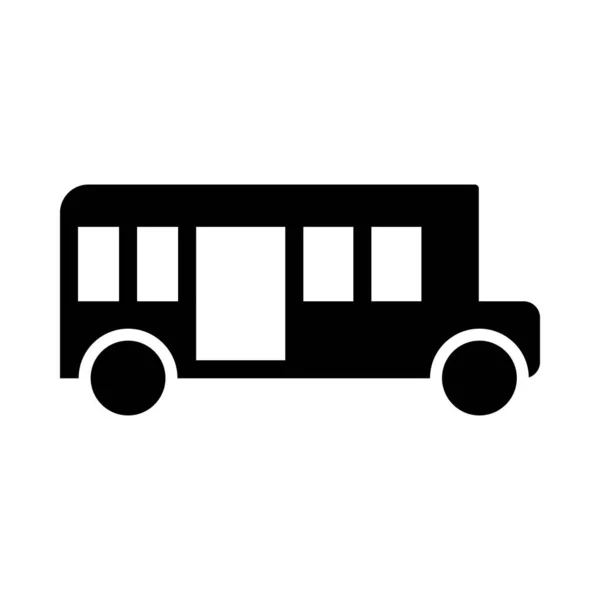 スクールバス用ベクトルグリフアイコン個人用および商用用 — ストックベクタ