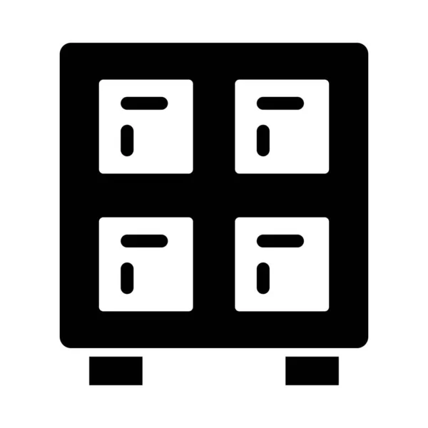 Förvaringsskåp Vector Glyph Icon För Personligt Och Kommersiellt Bruk — Stock vektor