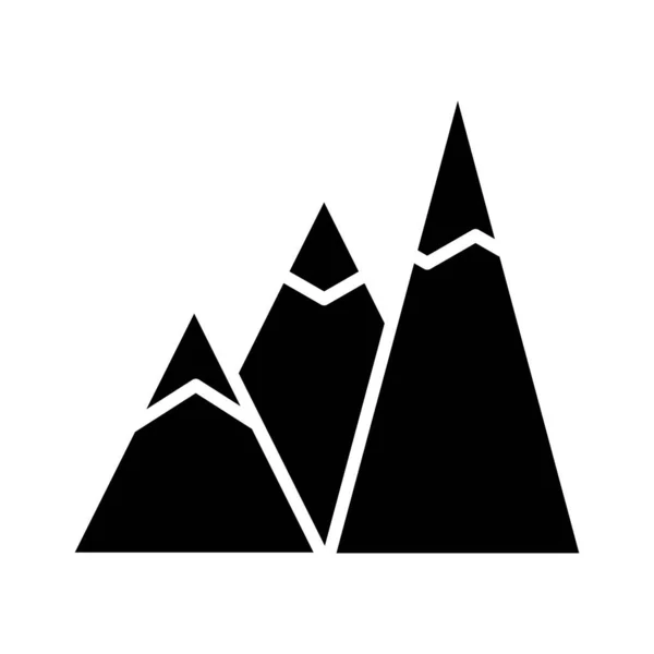 Icône Vectorielle Glyphe Montagnes Pour Usage Personnel Commercial — Image vectorielle