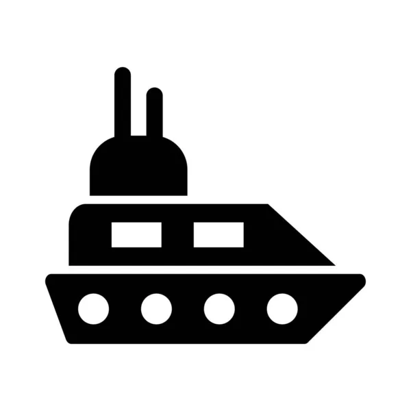 Яхта Векторный Глиф Икона Личного Коммерческого Использования — стоковый вектор