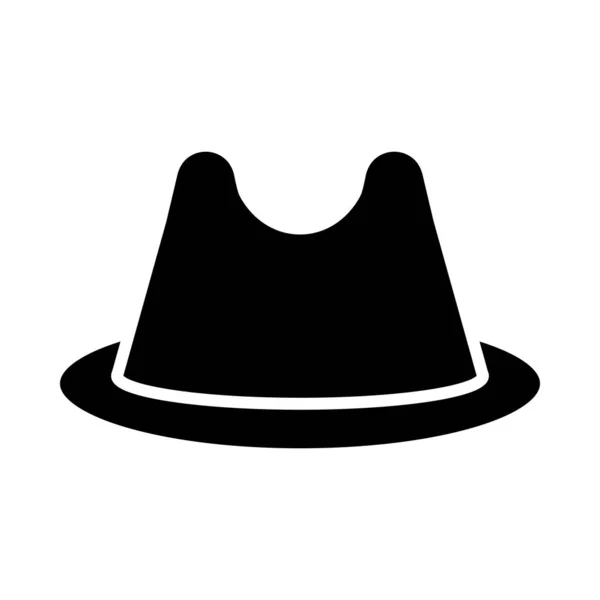 Ikona Fedora Hat Vector Glyph Użytku Osobistego Handlowego — Wektor stockowy