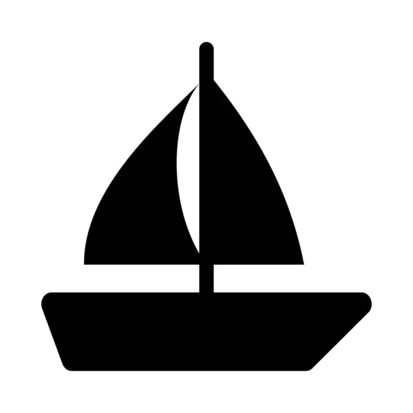 個人的および商業的使用のためのセイルボートベクトルグリフアイコン — ストックベクタ