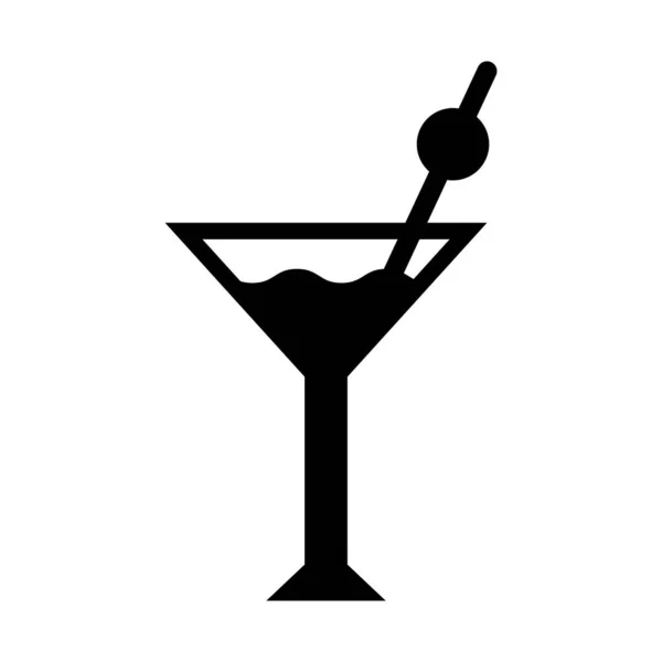 Cocktail Vector Glyph Icon Personal Commercial Use — 스톡 벡터