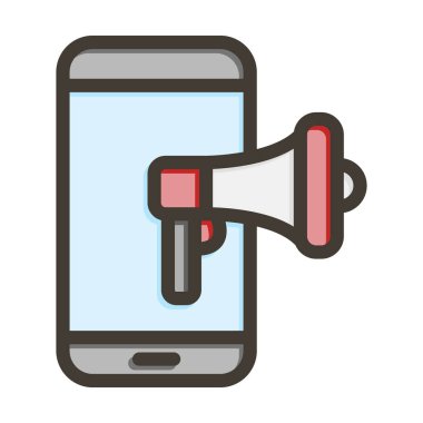 Mobil Pazarlama Kalın Çizgisi Kişisel ve Ticari Kullanım İçin Renklerle Dolu