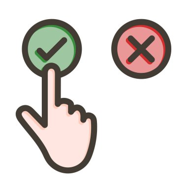 Kişisel ve ticari kullanım için Evet Kalın Çizgi Renkleri Doldur