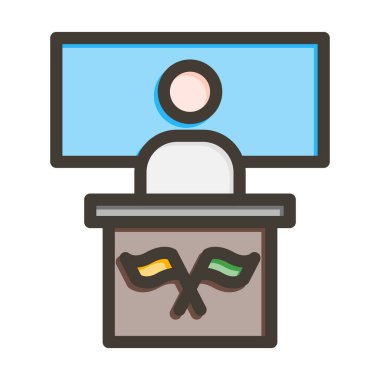 Politikacı Kalın Çizgisi Kişisel ve Ticari Kullanım İçin Renklerle Dolu