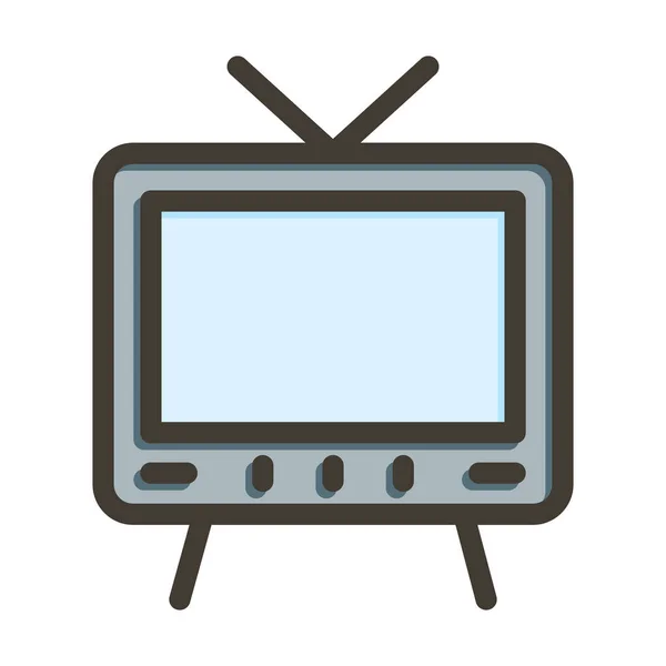 Τηλεόραση Παχιά Γραμμή Γεμισμένα Χρώματα Για Προσωπική Και Εμπορική Χρήση — Διανυσματικό Αρχείο