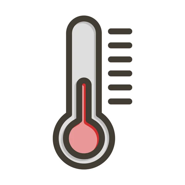 Temperatura Gruba Linia Wypełniona Kolorami Użytku Osobistego Komercyjnego — Wektor stockowy