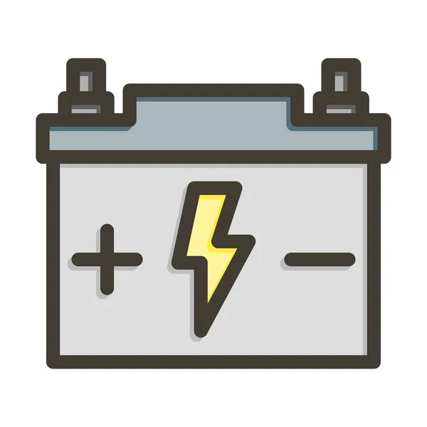 Batterij Dikke Lijn Gevulde Kleuren Voor Persoonlijk Commercieel Gebruik — Stockvector