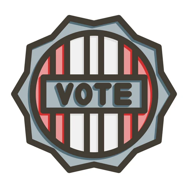 Vote Badge Thick Line Gefüllte Farben Für Den Persönlichen Und — Stockvektor