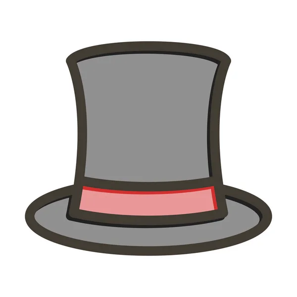 トップ帽子太いラインは 個人的および商業的な使用のための色を記入 — ストックベクタ