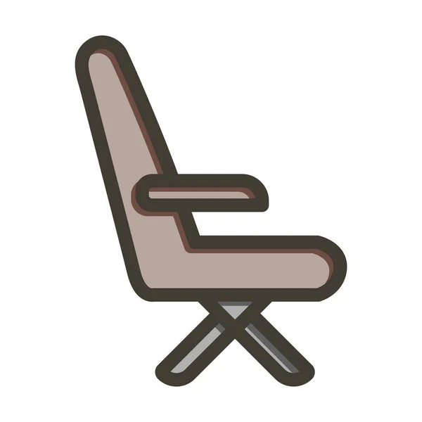 Chair Thick Line Заповнені Кольори Особистого Комерційного Використання — стоковий вектор