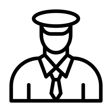 Kişisel ve Ticari Kullanım İçin Şoför Kalın Çizgi Simgesi