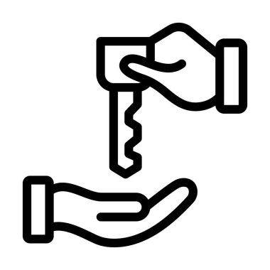 Kişisel ve Ticari Kullanım İçin Vale Vektörü Kalın Çizgi Simgesi