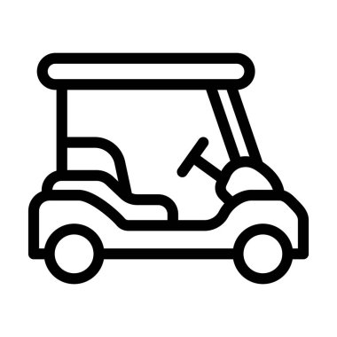 Kişisel ve ticari kullanım için Golf Arabası Kalın Çizgi Simgesi