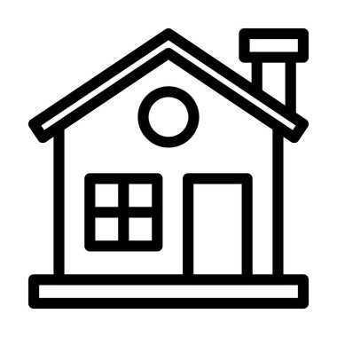 Ev Vektörü Kalın Çizgi Kişisel ve Ticari Kullanım Simgesi