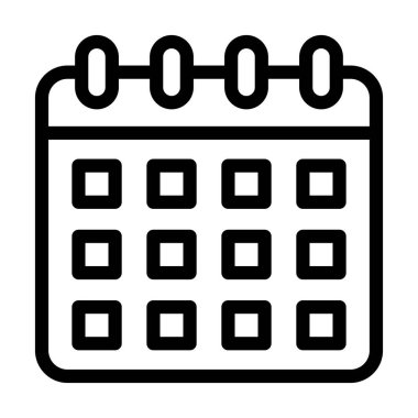 Kişisel ve ticari kullanım için Takvim Vektörü Kalın Çizgi Simgesi