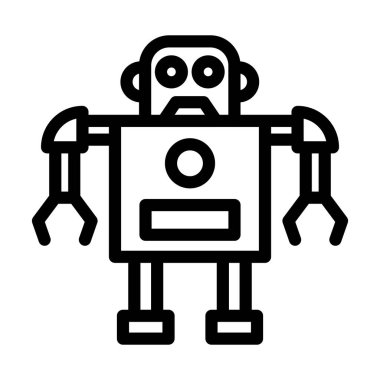 Kişisel ve ticari kullanım için Robot Vektör Kalın Çizgi Simgesi